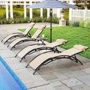 Patio Chaise Lounges Set of 2 Outdoor Recliner with 5-Position Backrest by LJGDeals