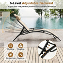 Patio Chaise Lounges Set of 2 Outdoor Recliner with 5-Position Backrest by LJGDeals