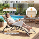 Patio Chaise Lounges Set of 2 Outdoor Recliner with 5-Position Backrest by LJGDeals