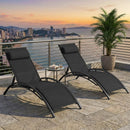 Patio Chaise Lounges Set of 2 Outdoor Recliner with 5-Position Backrest by LJGDeals