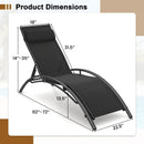Patio Chaise Lounges Set of 2 Outdoor Recliner with 5-Position Backrest by LJGDeals