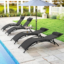 Patio Chaise Lounges Set of 2 Outdoor Recliner with 5-Position Backrest by LJGDeals