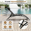 Patio Chaise Lounges Set of 2 Outdoor Recliner with 5-Position Backrest by LJGDeals