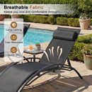 Patio Chaise Lounges Set of 2 Outdoor Recliner with 5-Position Backrest by LJGDeals