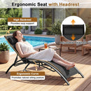 Patio Chaise Lounges Set of 2 Outdoor Recliner with 5-Position Backrest by LJGDeals
