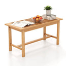Patio Coffee Table 36 Inch Rectangular Outside Side Table with Slatted Tabletop by LJGDeals