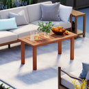 Patio Coffee Table with Slatted Tabletop for Deck Poolside by LJGDeals