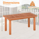 Patio Coffee Table with Slatted Tabletop for Deck Poolside