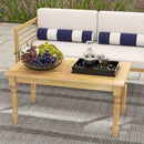 Patio Coffee Table with Solid Teak Wood Structure and Slatted Tabletop by LJGDeals