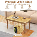 Patio Coffee Table with Solid Teak Wood Structure and Slatted Tabletop by LJGDeals