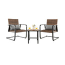 3 Pieces Patio Rattan Conversation Set with Quick Dry Lumbar Pillows by LJGDeals