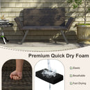 Patio Convertible Sofa for 2 Quick Dry Foam Padded Rattan with Armrests-Gray by LJGDeals