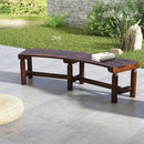 Patio Curved Bench for Round Table Spacious and Slatted Seat by LJGDeals