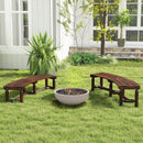 Patio Curved Bench for Round Table Spacious and Slatted Seat by LJGDeals