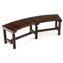 Patio Curved Bench for Round Table Spacious and Slatted Seat by LJGDeals
