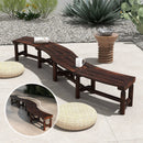 Patio Curved Bench for Round Table Spacious and Slatted Seat by LJGDeals