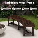 Patio Curved Bench for Round Table Spacious and Slatted Seat by LJGDeals