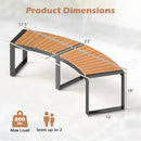 Patio Curved Bench with Slatted Seat and Metal Legs by LJGDeals