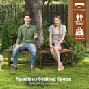 Patio Curved Bench Solid Wood Fire Pit Bench Outdoor Backless Loveseat by LJGDeals