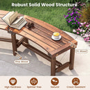 Patio Curved Bench Solid Wood Fire Pit Bench Outdoor Backless Loveseat by LJGDeals