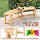Patio Curved Bench Solid Wood Fire Pit Bench Outdoor Backless Loveseat by LJGDeals