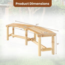 Patio Curved Bench Solid Wood Fire Pit Bench Outdoor Backless Loveseat by LJGDeals