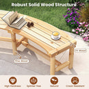 Patio Curved Bench Solid Wood Fire Pit Bench Outdoor Backless Loveseat by LJGDeals