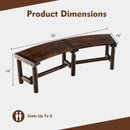 Patio Curved Bench for Round Table Spacious and Slatted Seat by LJGDeals
