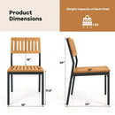 Patio Dining Chair Set of 2 with Metal and Acacia Wood Frame by LJGDeals
