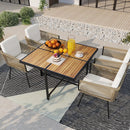 Patio Dining Chairs Set of 4 Bistro Well-Woven Rattan Chairs-White by LJGDeals