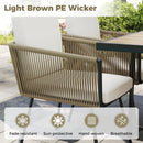 Patio Dining Chairs Set of 4 Bistro Well-Woven Rattan Chairs-White by LJGDeals