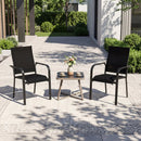 Patio Dining Chairs Set of 2/4/6 Stackable Outdoor Armchairs with Metal Frame by LJGDeals