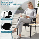 Patio Dining Chairs Set of 2/4/6 Stackable Outdoor Armchairs with Metal Frame by LJGDeals