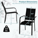 Patio Dining Chairs Set of 2/4/6 Stackable Outdoor Armchairs with Metal Frame by LJGDeals