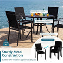 Patio Dining Chairs Set of 2/4/6 Stackable Outdoor Armchairs with Metal Frame by LJGDeals