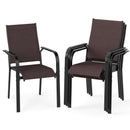 Small Footrest Stools Set of 2 Round Ottoman with Backrest by DirectDeals