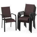 Patio Dining Chairs Set of 2/4/6 Stackable Outdoor Armchairs by LJGDeals