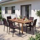 Patio Dining Chairs Set of 2/4/6 Stackable Outdoor Armchairs by LJGDeals