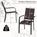 Patio Dining Chairs Set of 2/4/6 Stackable Outdoor Armchairs by LJGDeals
