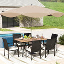 7 Pieces Patio Dining Set with Acacia Wood Dining Table for Porch Backyard Garden Poolside by LJGDeals
