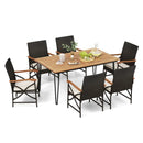 7 Pieces Outdoor Dining Furniture Set for Porch Backyard Garden Poolside by LJGDeals
