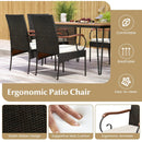 7 Pieces Patio Dining Set with Rattan Armchairs Soft Cushions 2" Umbrella Hole by LJGDeals