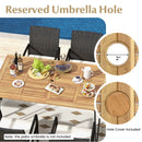 7 Pieces Patio Dining Set with Acacia Wood Dining Table for Porch Backyard Garden Poolside by LJGDeals