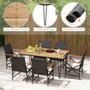 7 Pieces Outdoor Dining Furniture Set for Porch Backyard Garden Poolside by LJGDeals