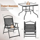 Patio Dining Set for 4 with Umbrella Hole-Gray by LJGDeals