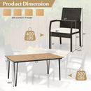 7 Pieces Patio Dining Set with Acacia Wood Dining Table for Porch Backyard Garden Poolside by LJGDeals
