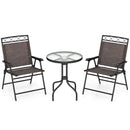 3 Pieces Outdoor Bistro Dining Furniture Set with 1.57 Inch Umbrella Hole by LJGDeals