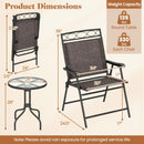 3 Pieces Outdoor Bistro Dining Furniture Set with 1.57 Inch Umbrella Hole by LJGDeals