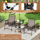 3 Pieces Outdoor Bistro Dining Furniture Set with 1.57 Inch Umbrella Hole by LJGDeals