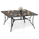 Patio Dining Table for 8 with Umbrella Hole for Porch Lawn by LJGDeals